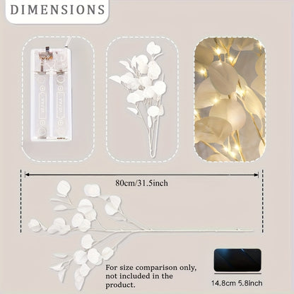 Apple Leaf Branch Lights, 20 LED Artificial Tree Lamps with White for Bedroom Bedside