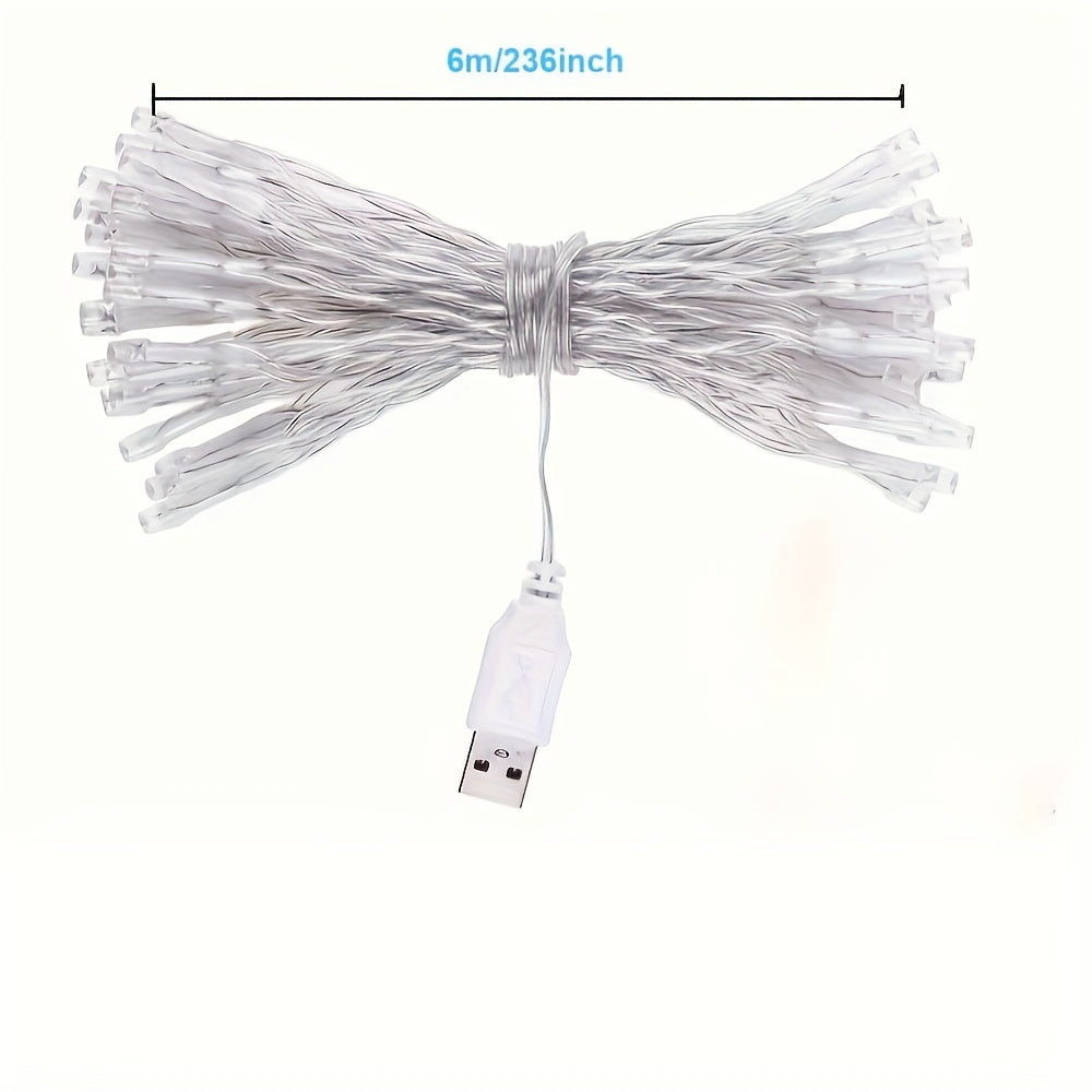 1pc Curtain Light, USB Waterproof Waterfall Fairy Tale Light String