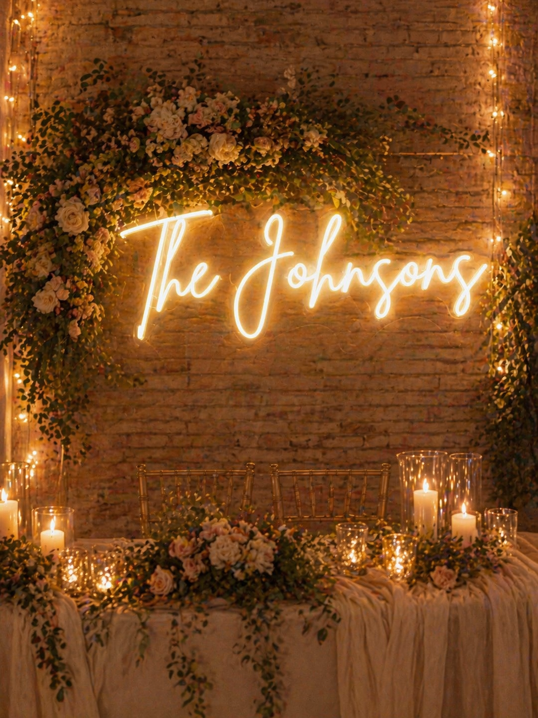 Custom Neon Name Sign – Personalized Wedding Last Name Light (“The Johnsons”)