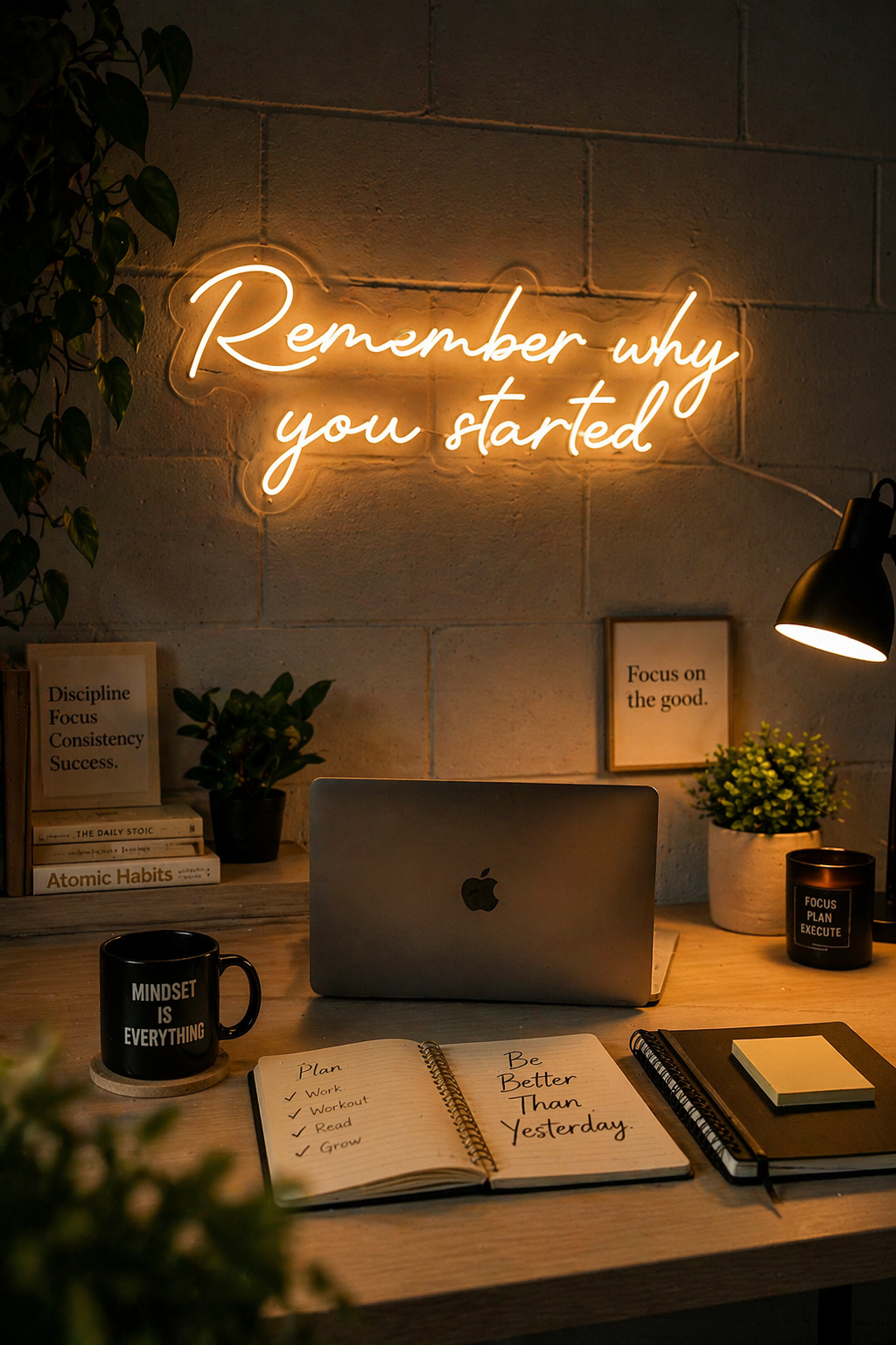 Remember Why You Started Neon Sign