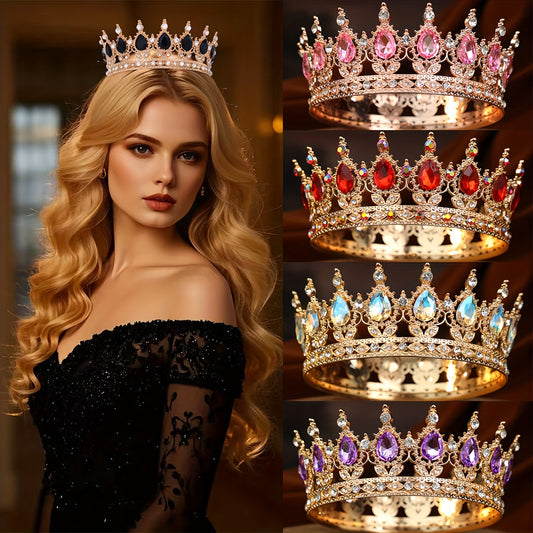 Luxurious and Elegant Princess Queen Crown, Bridal Crown, Wedding Headpiece, Party Banquet Hair Accessory