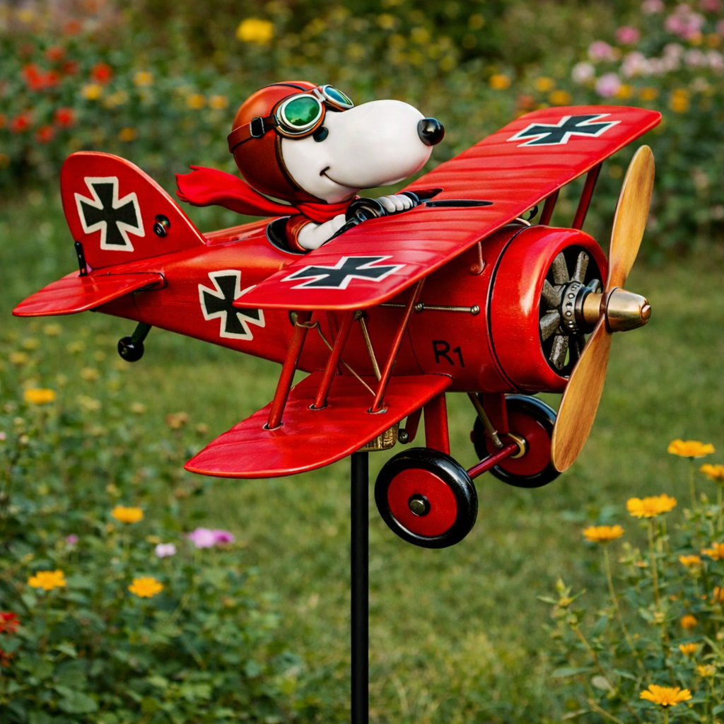 Airplane Garden Wind Spinner - Snoopy outdoor decor