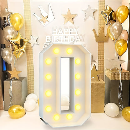 Bright White 28.7 INCH - 73 CM Light-Up Digits 0-9 for Event Background Create Lasting Memories! Glowing Numbers - Easy for party Decoration for Birthdays, Anniversaries 2026
