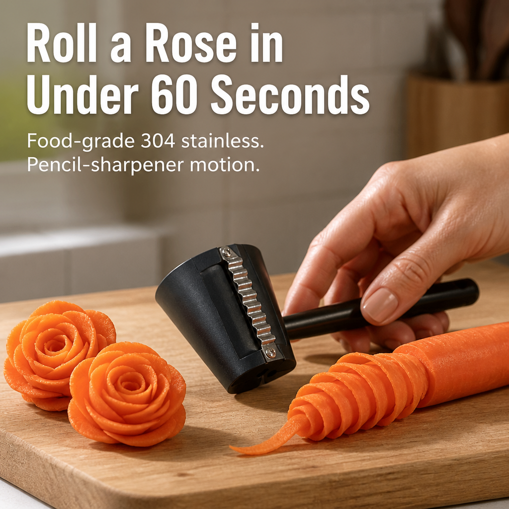 BloomCurl™ — Roll Carrots Into Restaurant-Style Roses in Under 60 Seconds