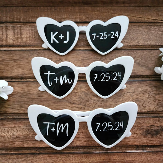 Wedding Sunglasses Trend - Custom heart shaped sunglasses - Groom Bride Sunglasses TikTok Sunglasses trend Put these on and pose sunglasses