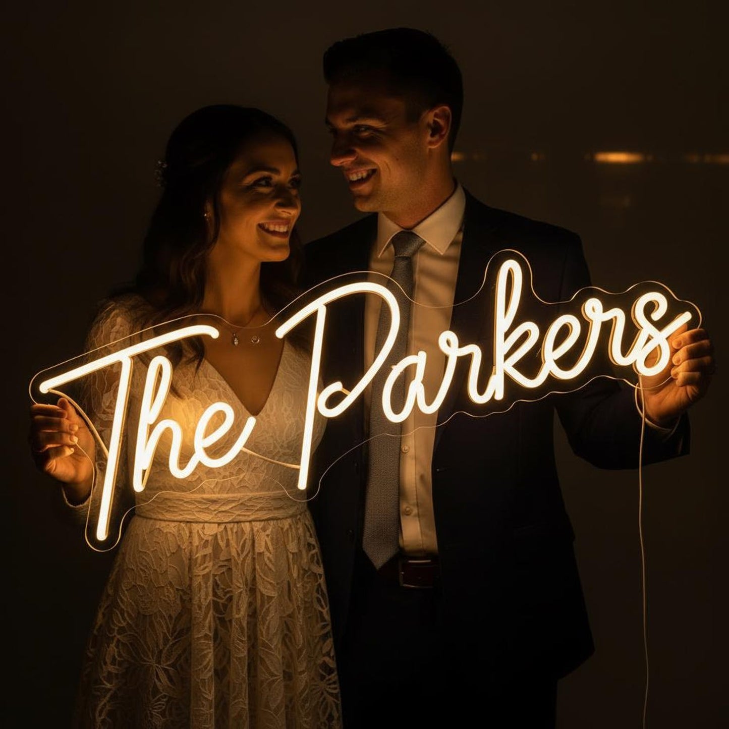 Custom Couple Name Neon Sign / Personalized LED Neon Light for Wedding, Engagement