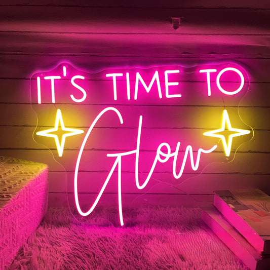 It's Time To Glow Star Neon Sign
