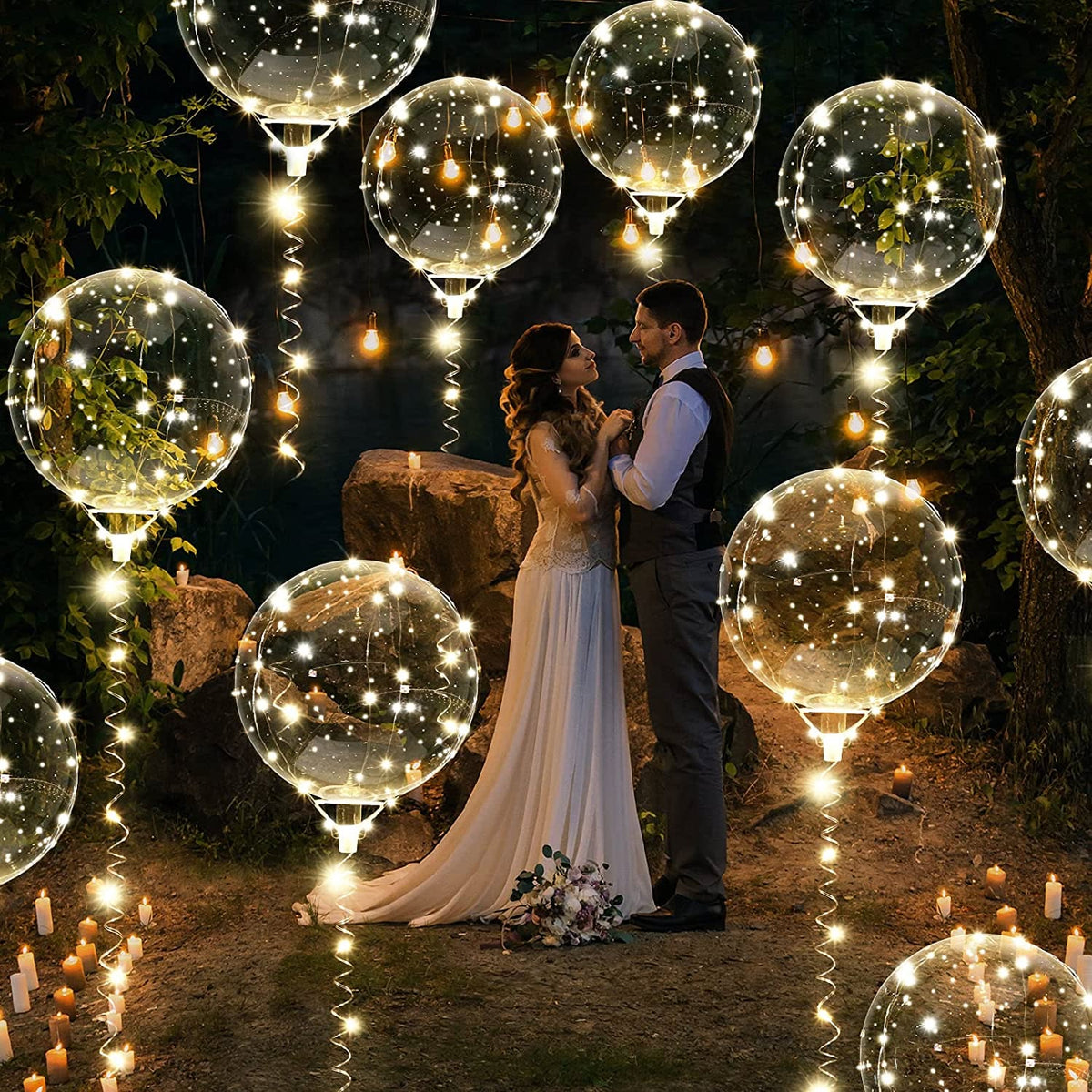 Reusable LED Bobo Balloons for Weddings, Birthdays, Baby Showers & Special Events