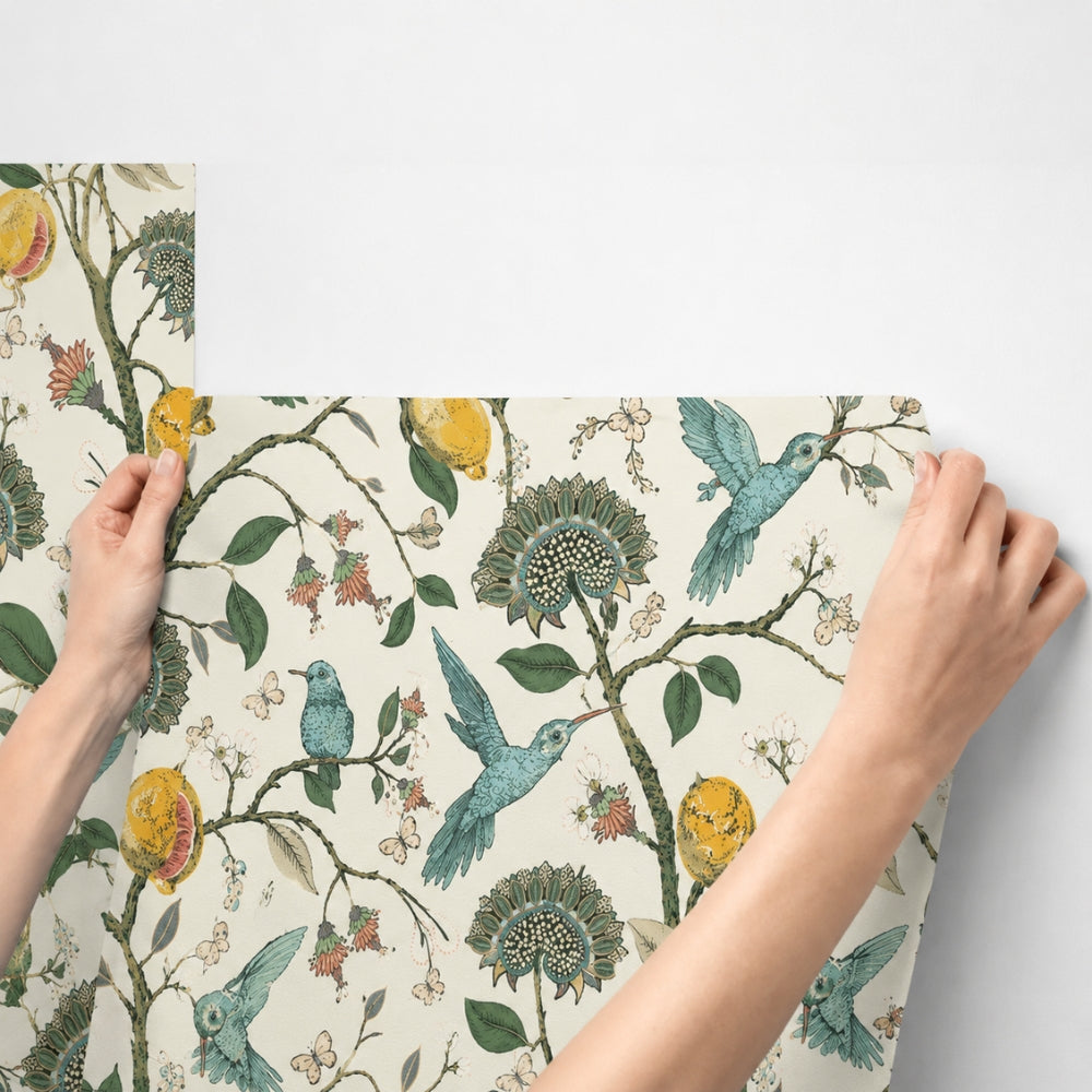 Lemon Bluebird PVC Adhesive Wallpaper