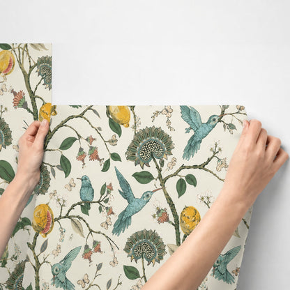 Lemon Bluebird PVC Adhesive Wallpaper