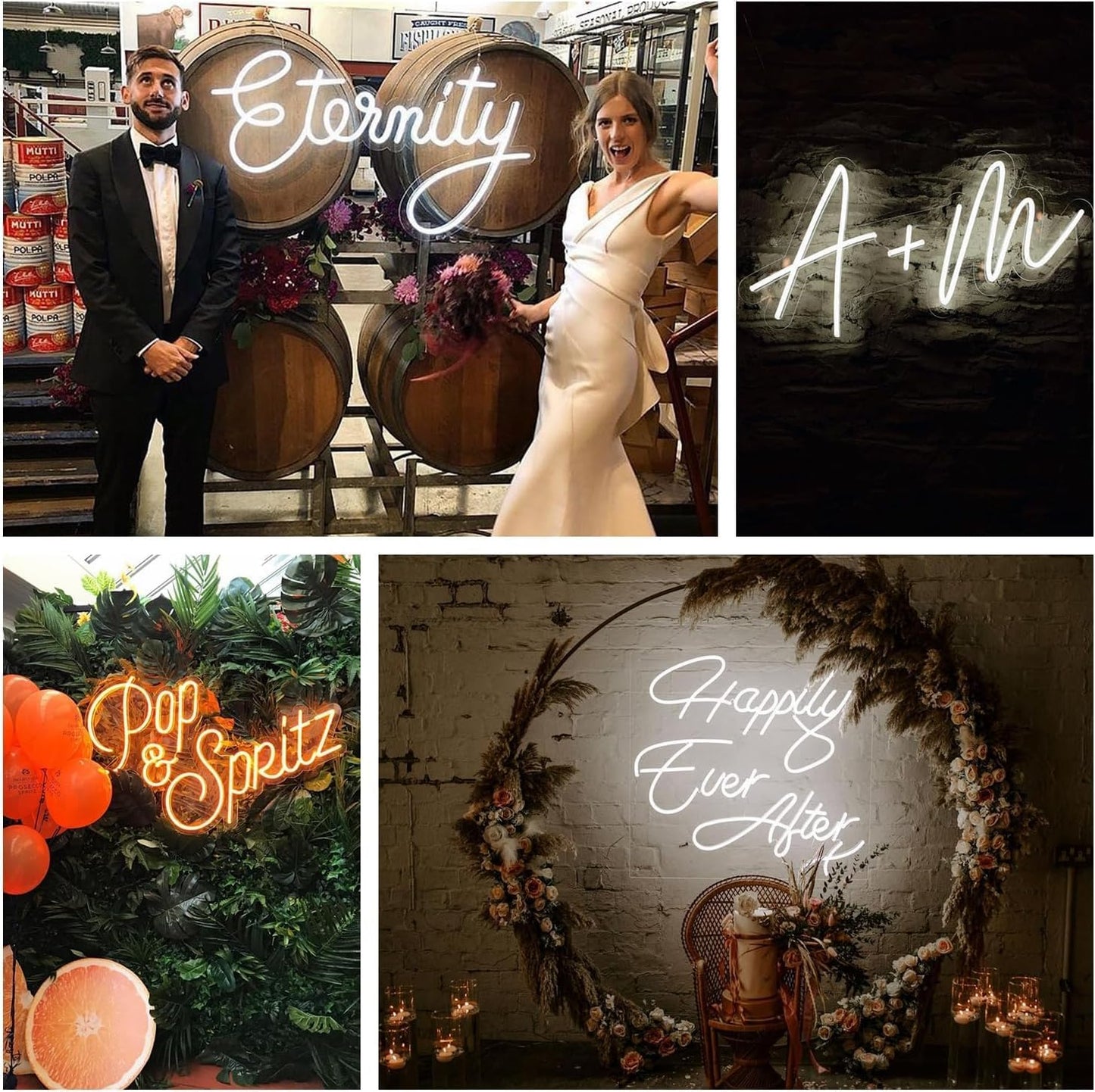 Custom LED Neon Sign for Weddings | Personalized Dessert Table Backdrop Decor