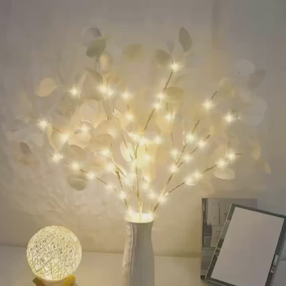 Apple Leaf Branch Lights, 20 LED Artificial Tree Lamps with White for Bedroom Bedside