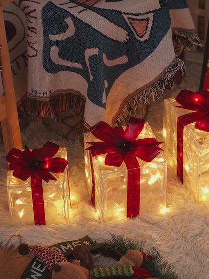 A Set Of 3 Christmas Color Boxes, USB/battery Dual Power Supply, 8 Lighting Modes, 8-hour Timer