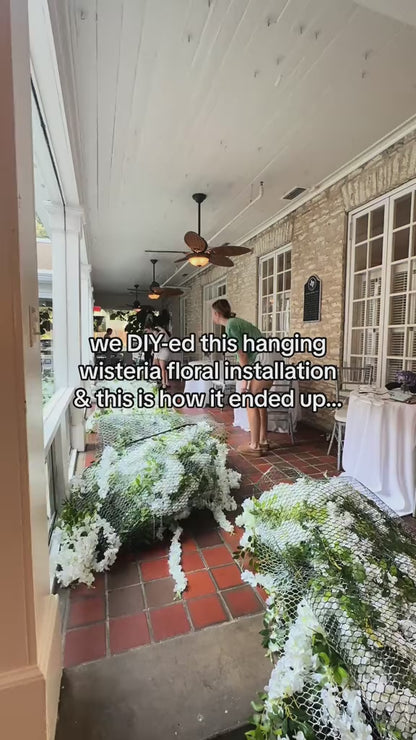 Artificial Wisteria Vine Hanging Garland Silk Long Hanging Bush Flowers String Wedding Birthday Home Party Decorations