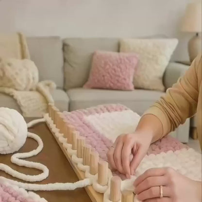 DIY Manual Wood Weaving Loom - Compatible with Handlooms Suitable for Knitting & Crocheting, Multi-Use Spinning Tool for Thick Blankets, Scarves, s - No Electricity, Easy Operation, Durable Craft Loom for Handicrafts