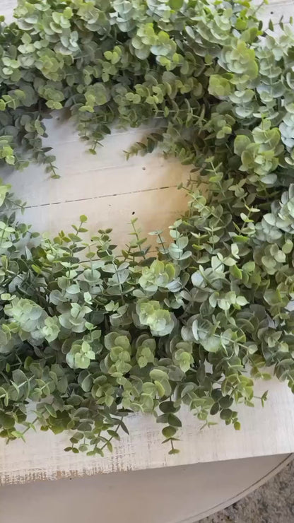 Faux Eucalyptus Garland Plant, 2 Pack Artificial Vines Hanging Eucalyptus Leaves Greenery Garland for Wedding Backdrop Arch Wall Decor, 6 Feet/pcs UV Protected Indoor Outdoor