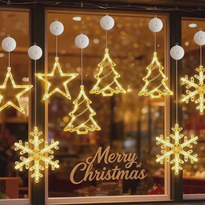 1pc and 3pcs optional LED Christmas lights with star, snowflake, and Christmas tree designs
