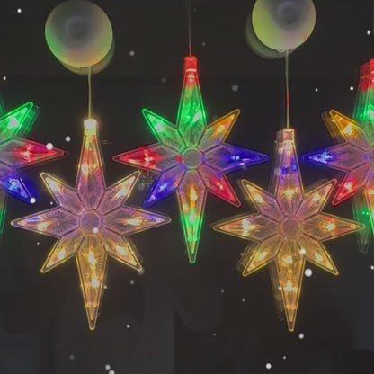 3pcs, Window Decor Polaris Sucker String Lights, Battery Operated, Christmas Decorations