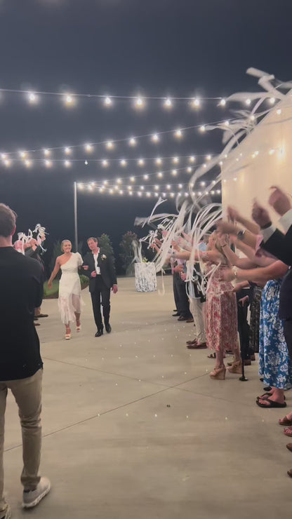 100 Pack Ribbon Wands Wedding Streamers with Bells