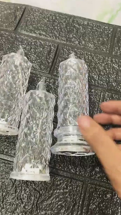 Flameless Pillar Candles,Battery Operated Candles/Fake Candle for Valentine's Day Wedding Christmas Decorations