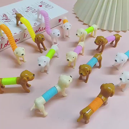 24pcs Stretchy Toy Dogs, Poseable Figures, Desktop Toys and Decorations