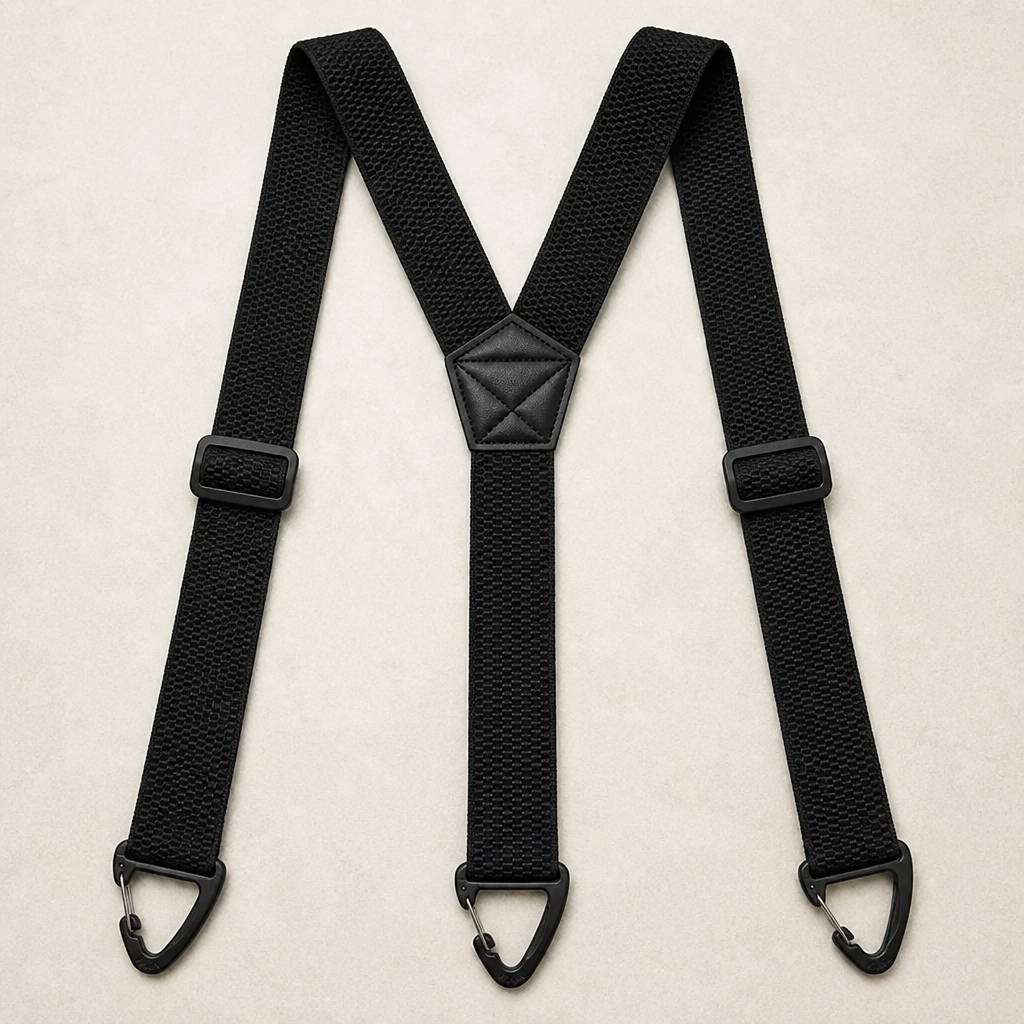 IronMark™ – Heavy-Duty Belt-Loop Suspenders with Carabiner Hook Clips