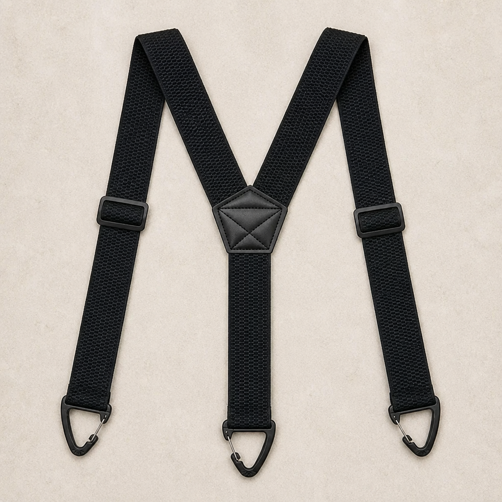 IronMark™ – Heavy-Duty Belt-Loop Suspenders with Carabiner Hook Clips