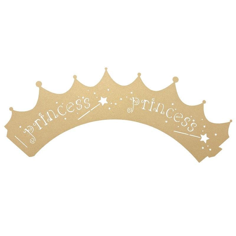 Beige Gold 100pcs/Pack Laser Cut Out Princess Paper Cupcake Wrappers - Lasercutwraps Shop