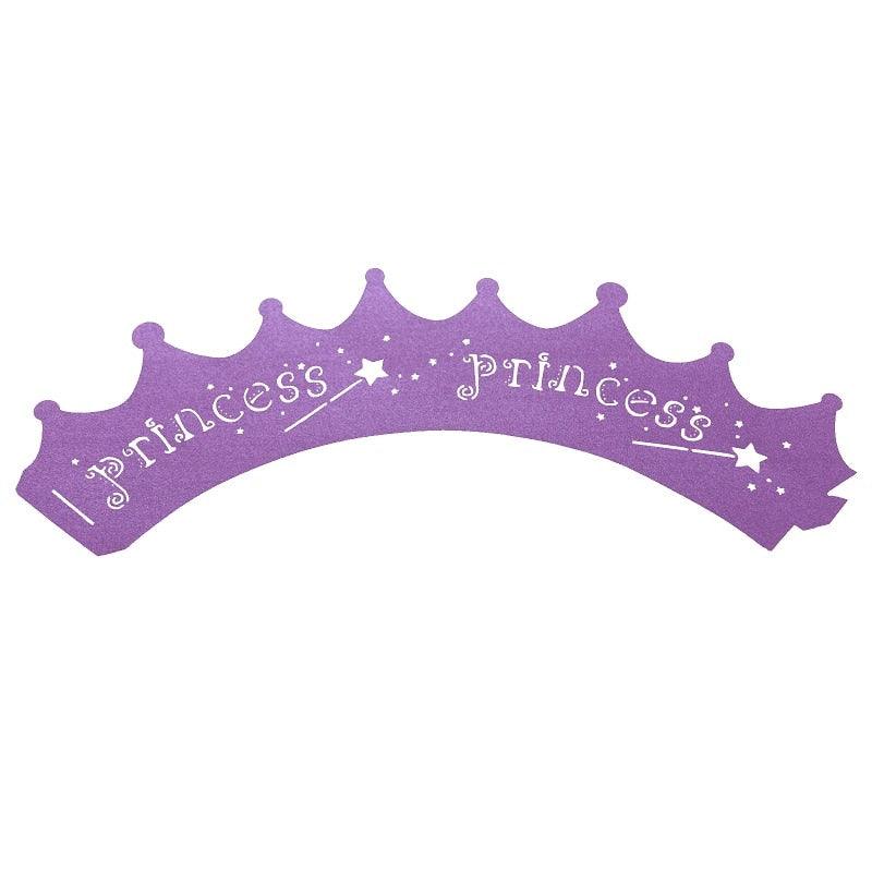 Purple 100pcs/Pack Laser Cut Out Princess Paper Cupcake Wrappers - Lasercutwraps Shop
