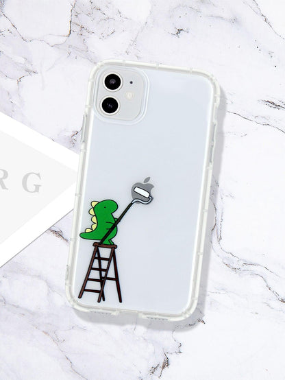 Dinosaur Clear Case Compatible With iPhone - Lasercutwraps Shop