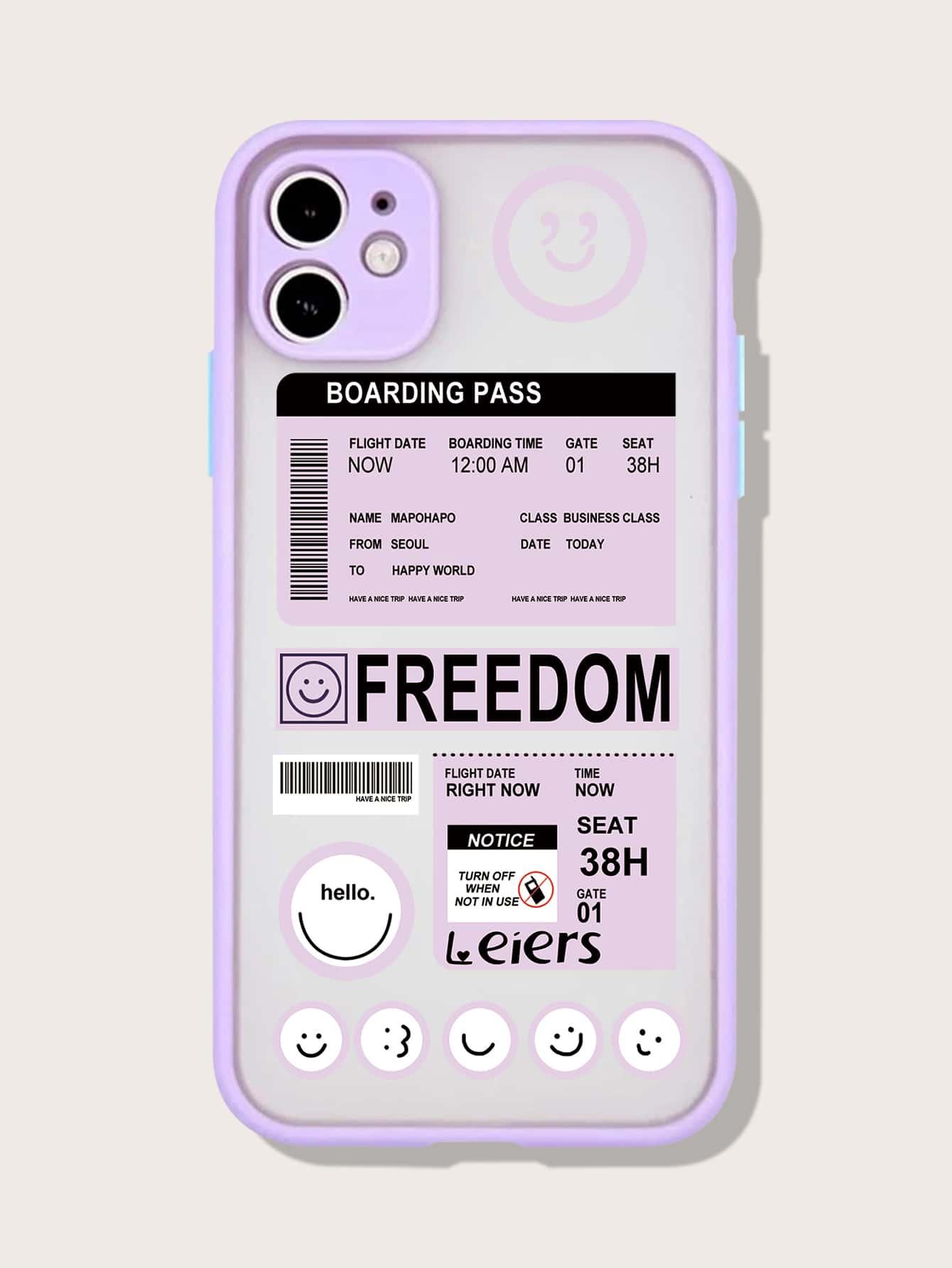 Boarding Pass Contrast Frame Case Compatible With iPhone - Lasercutwraps Shop