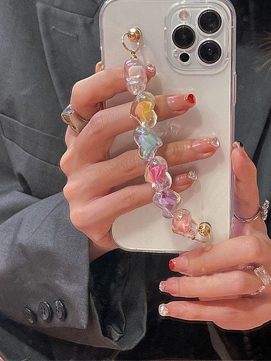 Colored Beaded Hand Strap Phone Case - Lasercutwraps Shop