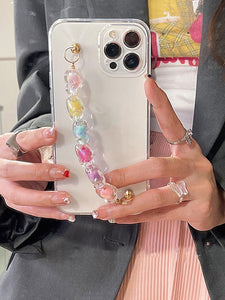 Colored Beaded Hand Strap Phone Case - Lasercutwraps Shop