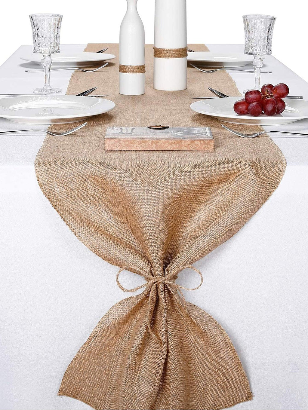 1pc Reusable Burlap Table Runner,Simple Solid Washable Kitchen Table Runner For Wedding - Lasercutwraps Shop
