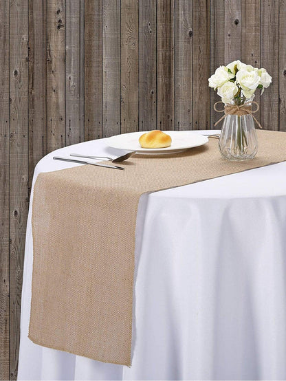 1pc Reusable Burlap Table Runner,Simple Solid Washable Kitchen Table Runner For Wedding - Lasercutwraps Shop