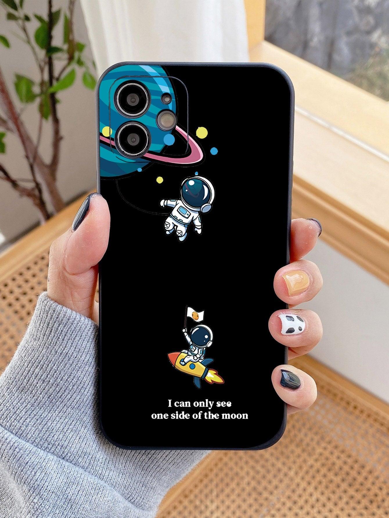 Cartoon Astronaut Print Phone Case - Lasercutwraps Shop