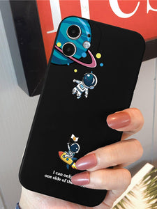 Cartoon Astronaut Print Phone Case - Lasercutwraps Shop