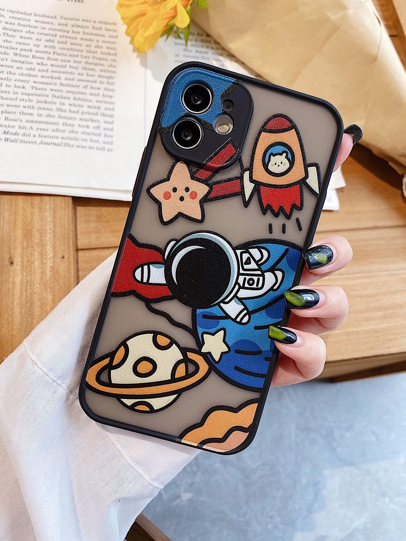 Cartoon Astronaut Phone Case - Lasercutwraps Shop