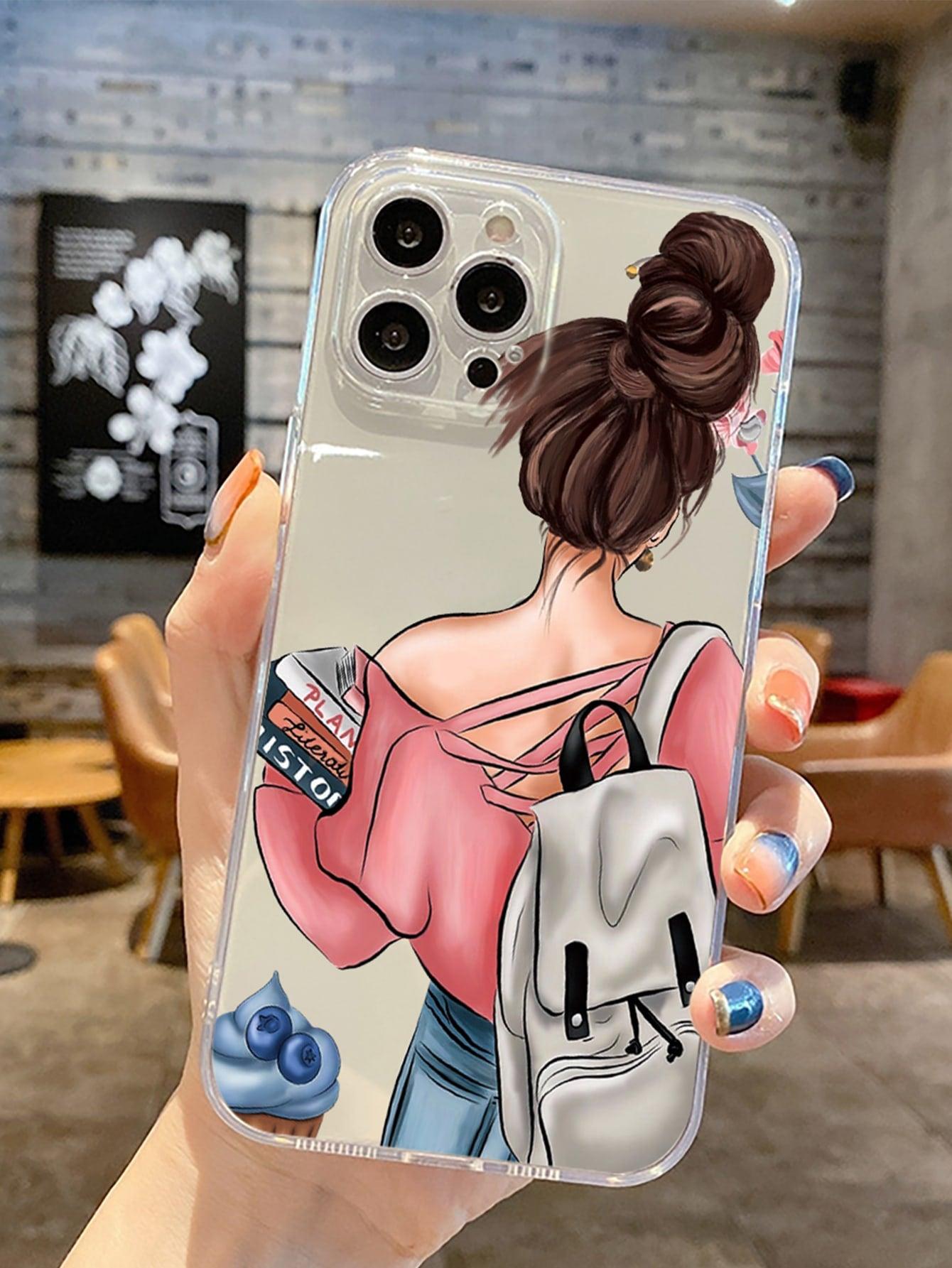 Girl Painted Clear Phone Case - Lasercutwraps Shop