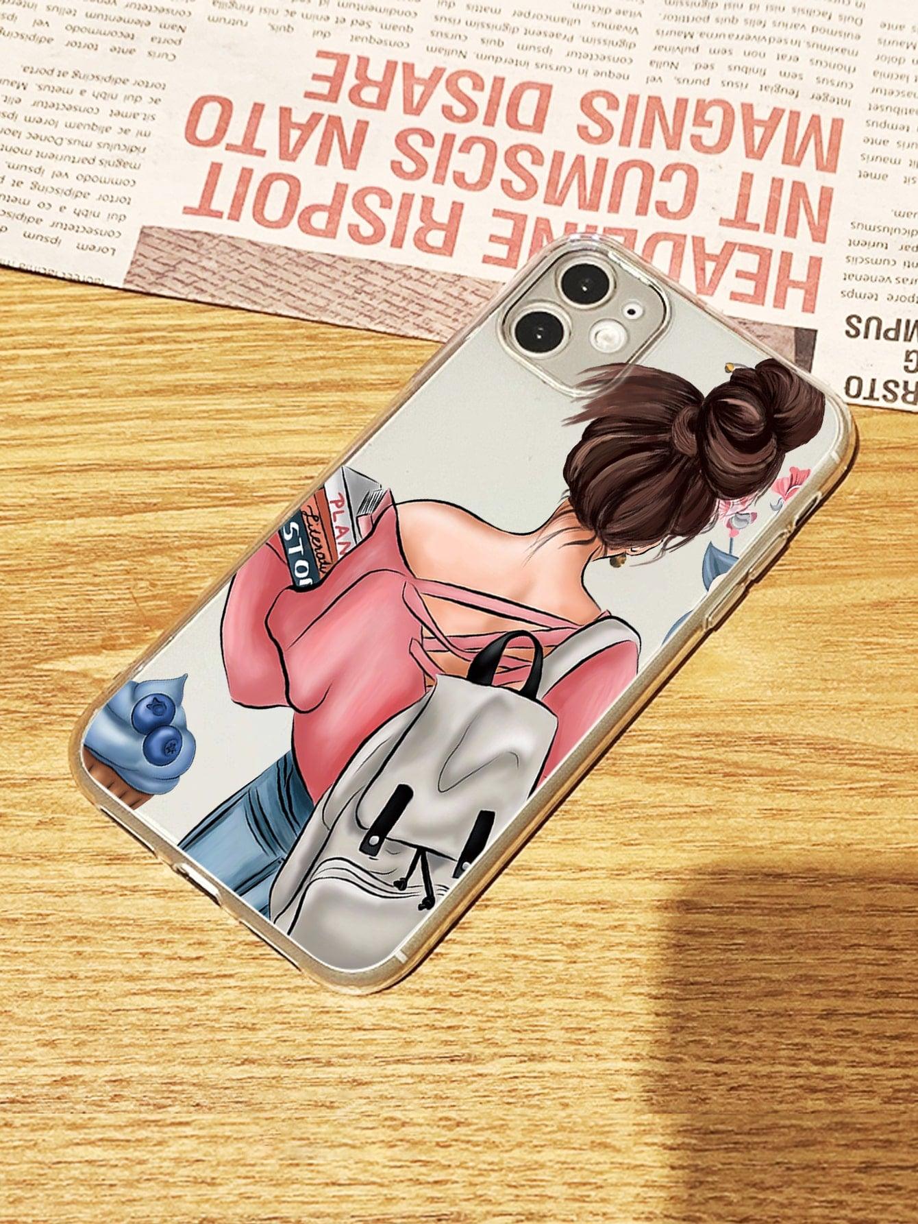 Girl Painted Clear Phone Case - Lasercutwraps Shop