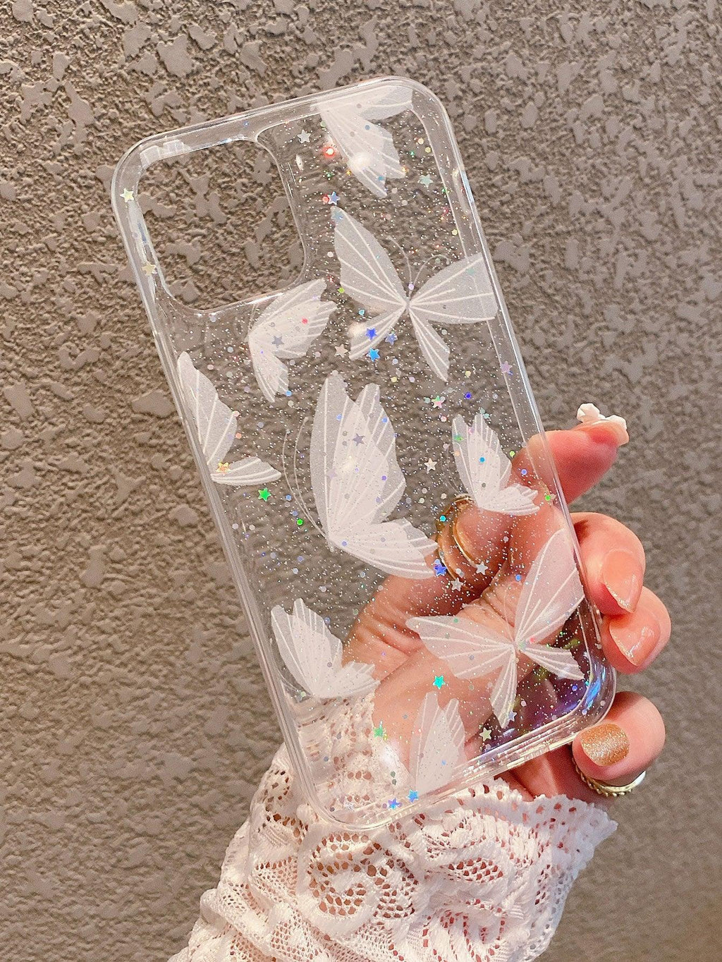 Butterfly Painted Clear Phone Case - Lasercutwraps Shop