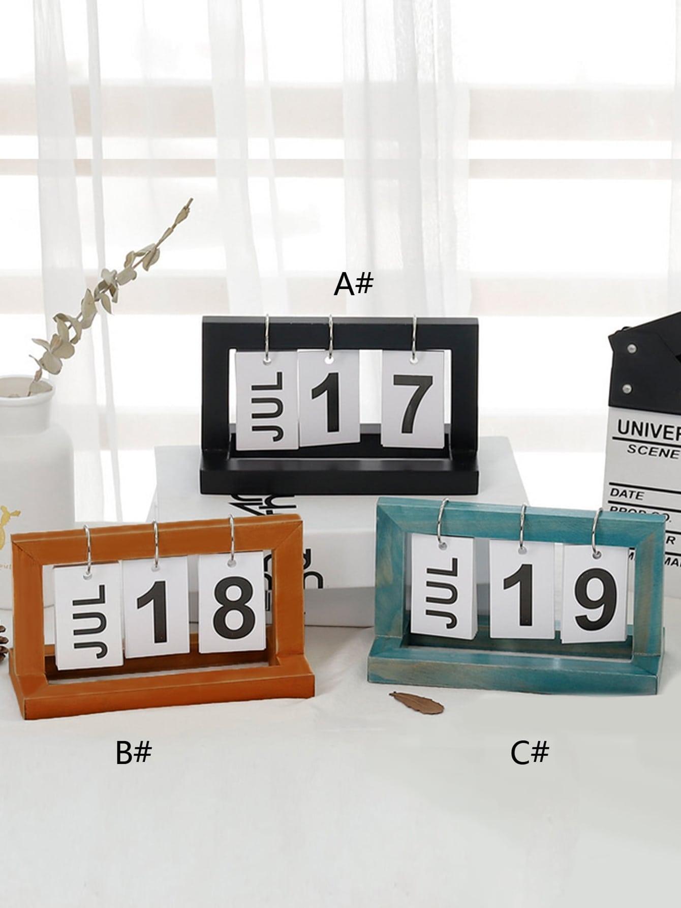 1pc Creative Wooden Calendar Decorative Object - Lasercutwraps Shop