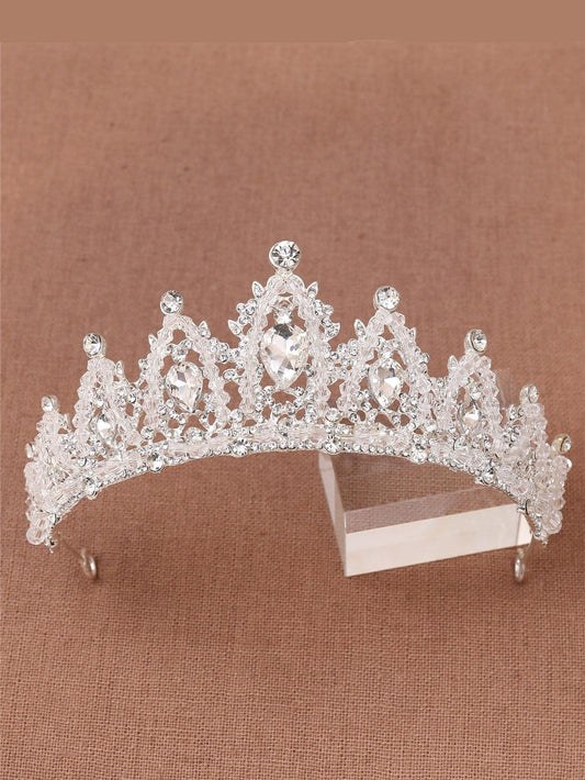 Rhinestone Decor Crown Design Bridal Headwear - Lasercutwraps Shop