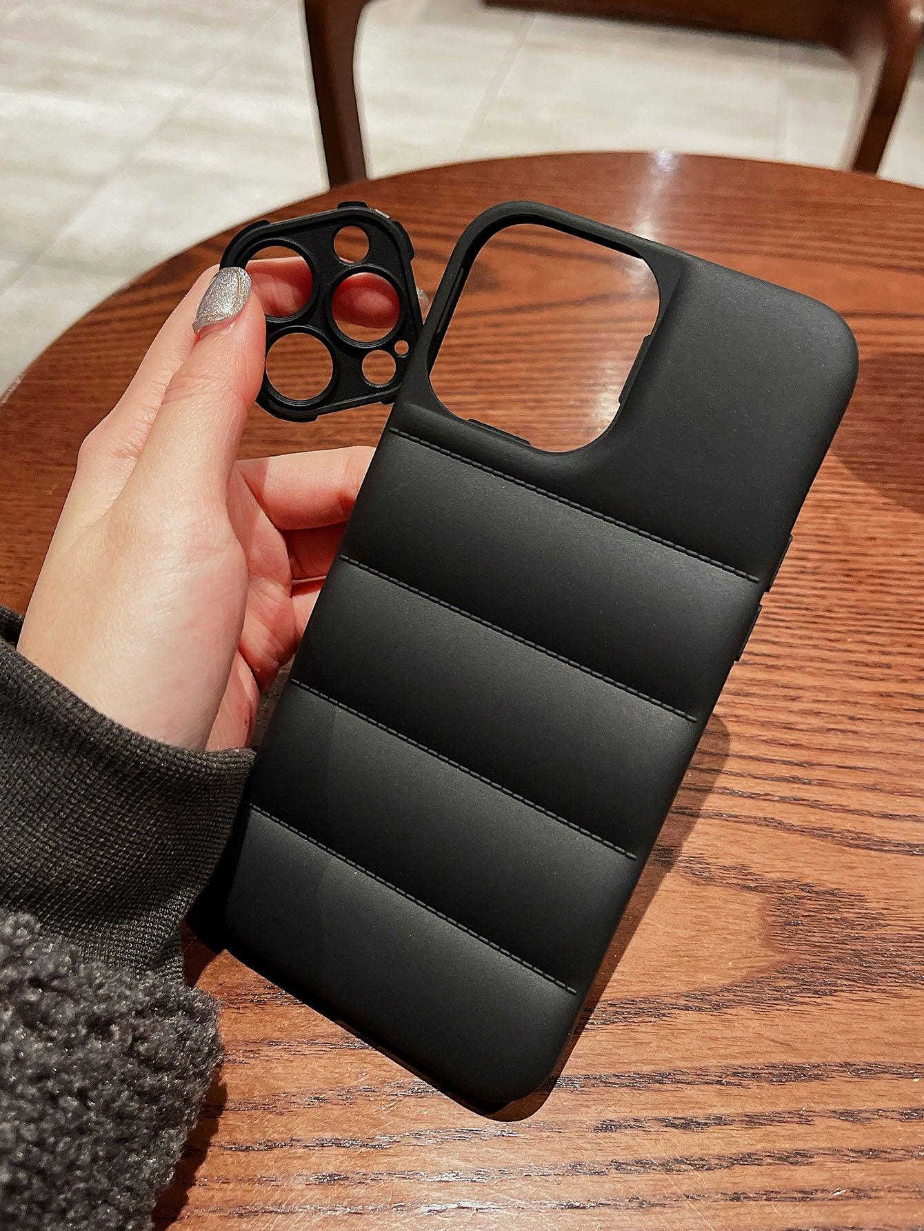 Case For iPhone 13 Pro Max Black Puffer Down Jacket Case For iPhone 13 Pro Max Black Puffer Down Jacket
