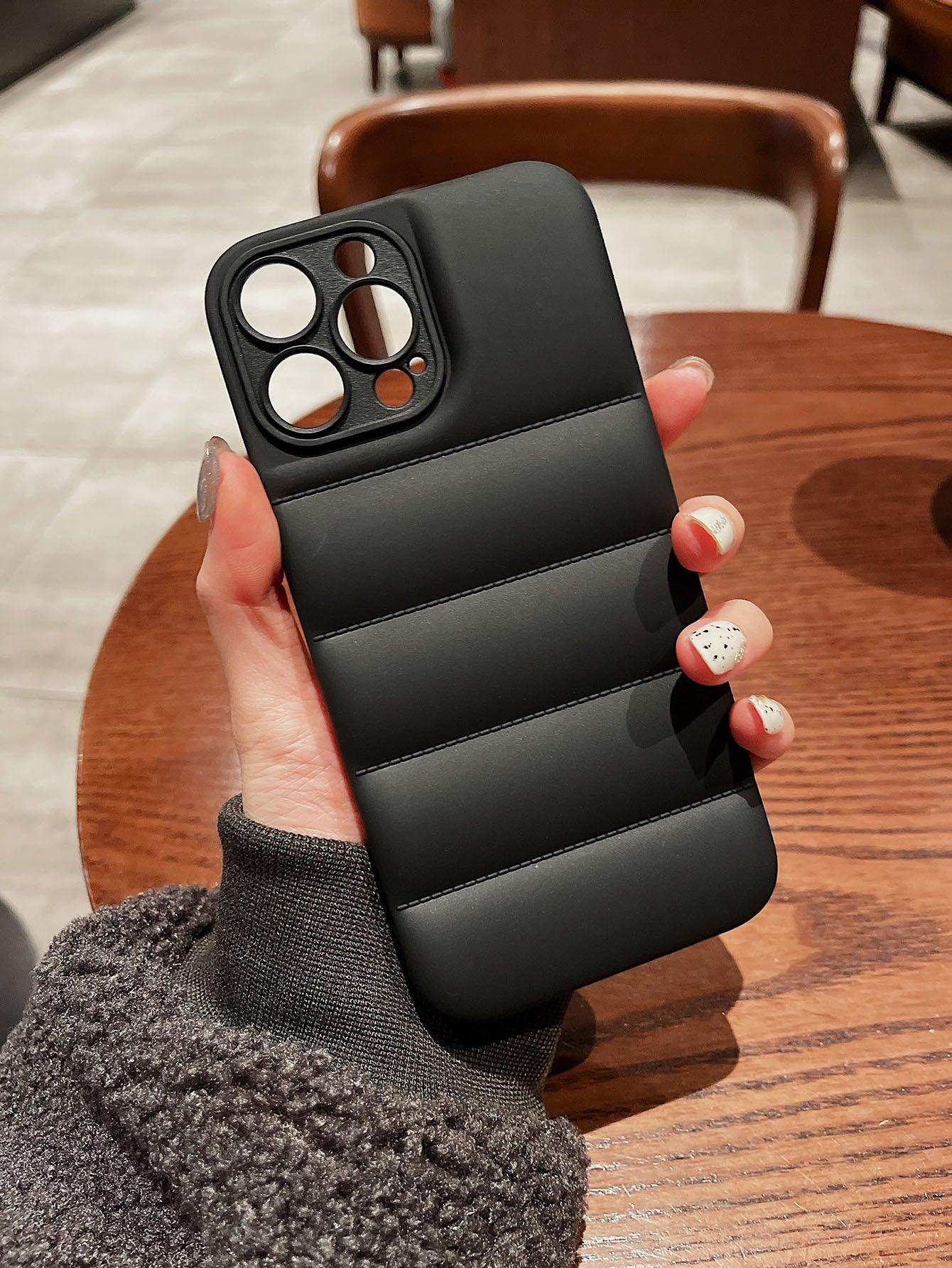 Case For iPhone 13 Pro Max Black Puffer Down Jacket Case For iPhone 13 Pro Max Black Puffer Down Jacket