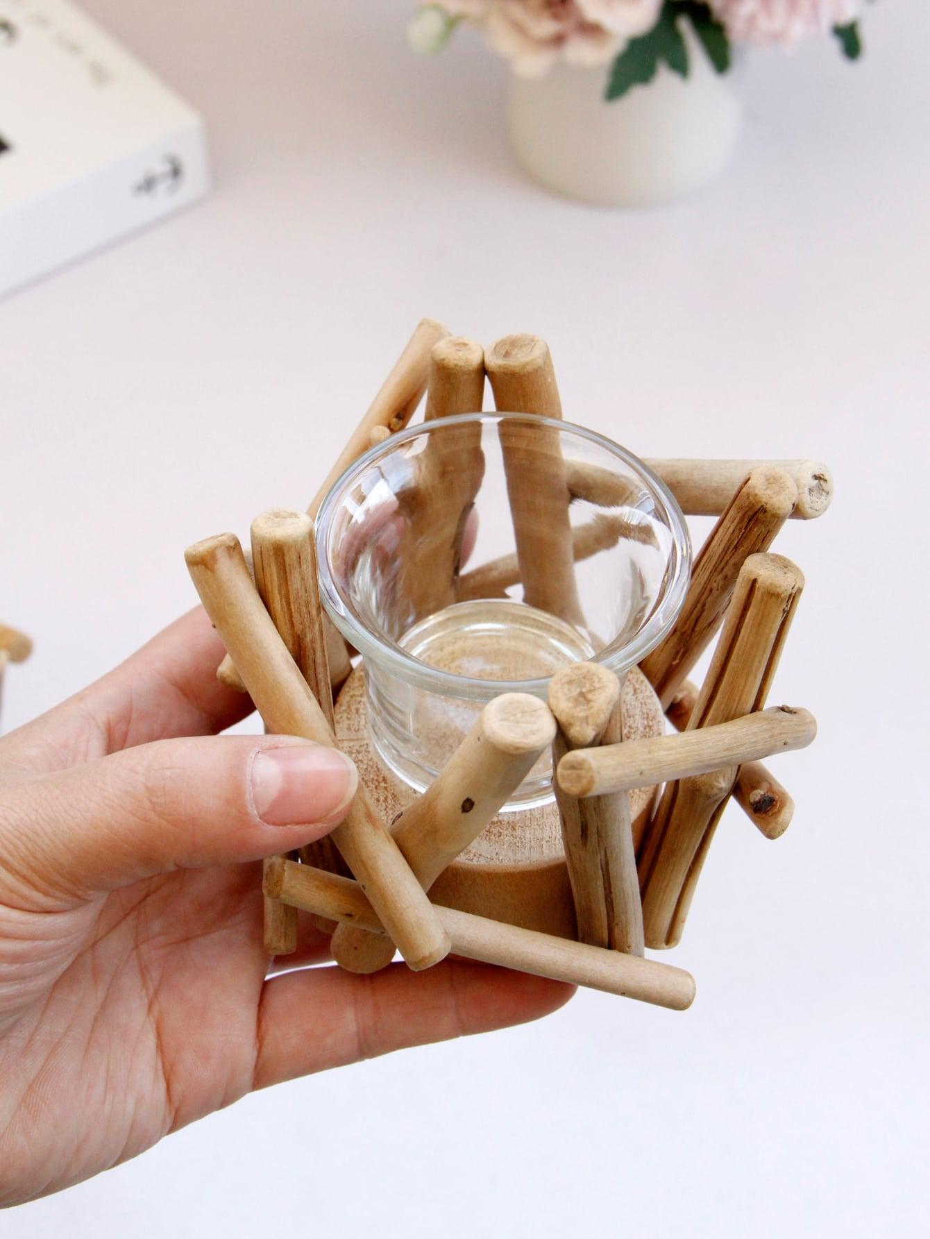 1pc Wooden Candle Holder - Lasercutwraps Shop