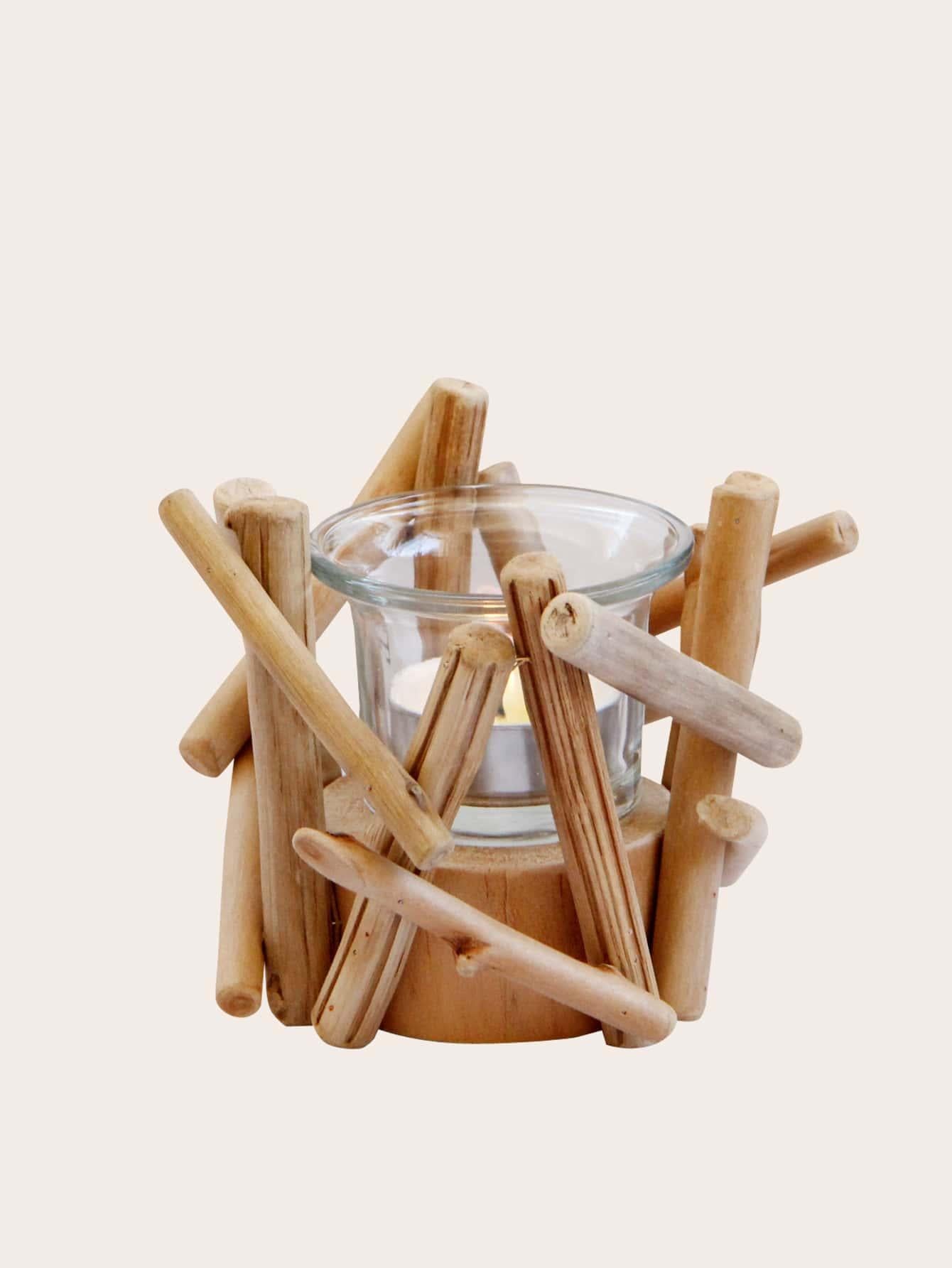 1pc Wooden Candle Holder - Lasercutwraps Shop