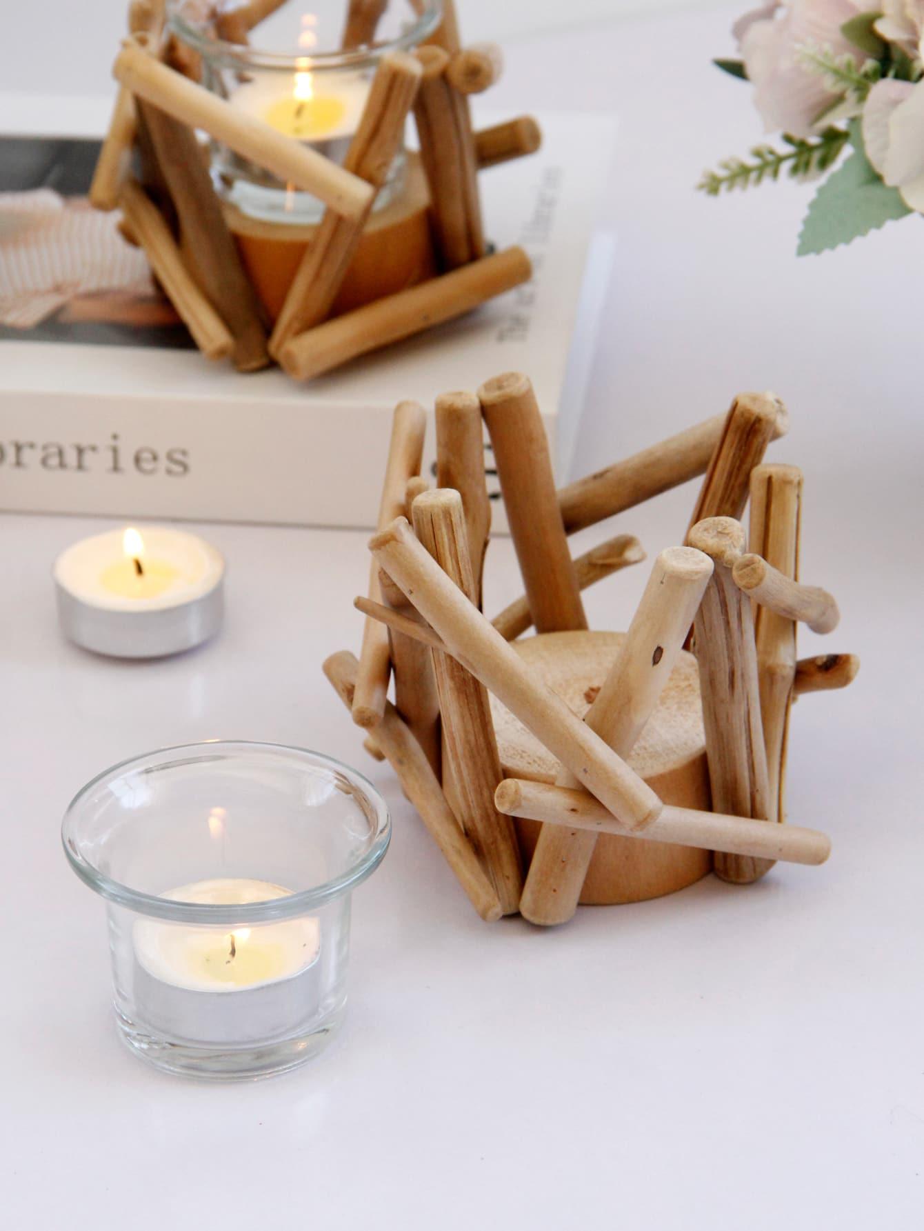 1pc Wooden Candle Holder - Lasercutwraps Shop