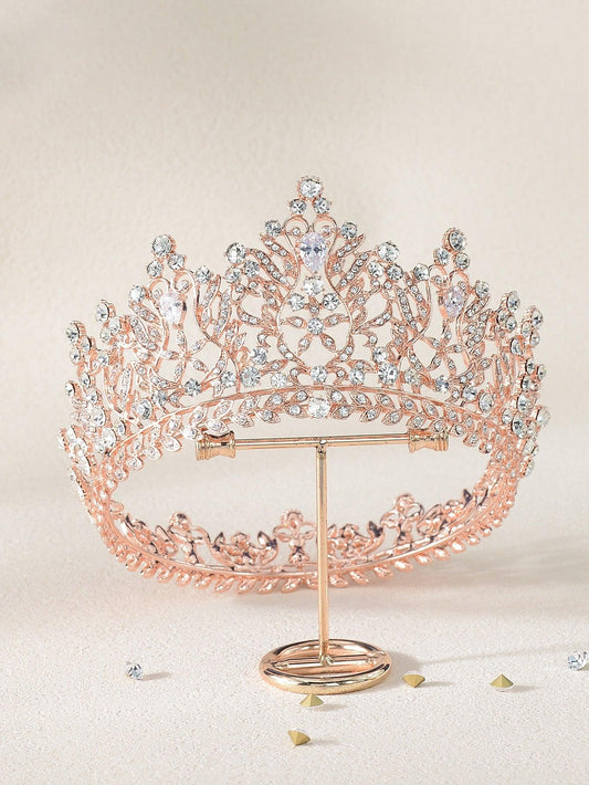 Zircon & Rhinestone Crown Bridal Hair Accessory - Lasercutwraps Shop