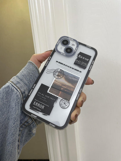 Stamp Pattern Clear Phone Case - Lasercutwraps Shop